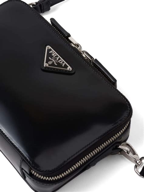 Prada Small Brique Brushed Crossbody Bag 